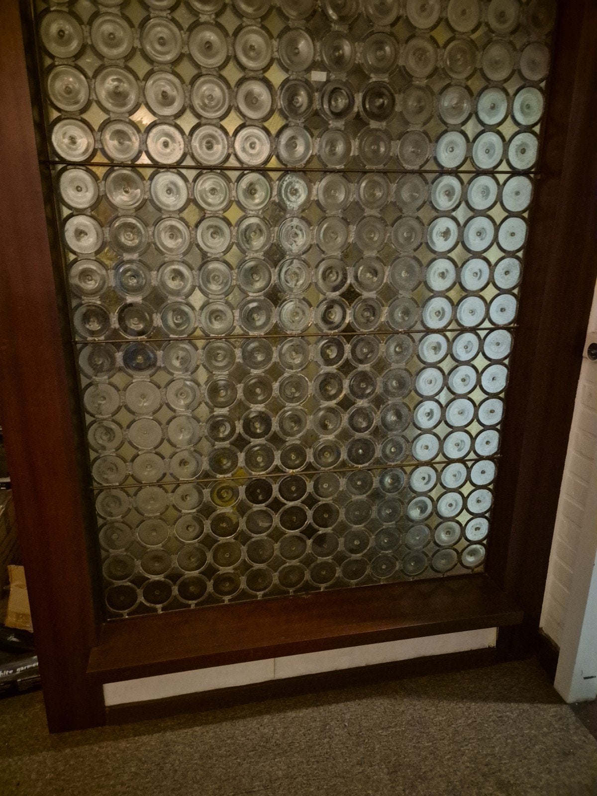 Fenêtre en plomb antique unique avec disques ronds en verre, Enlèvement
