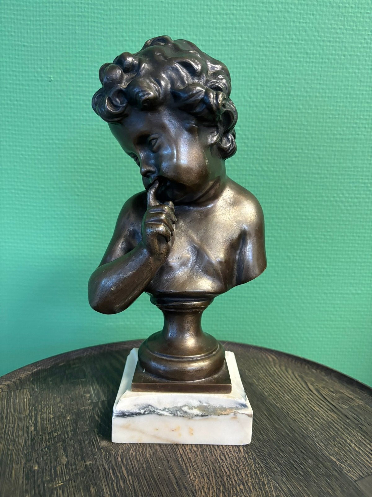 Antieke bronzen buste, Antiek en Kunst, Ophalen of Verzenden, Buste