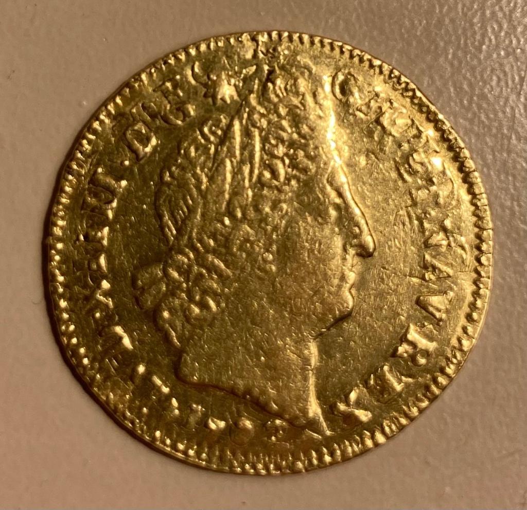 louis d'or 1702 H (la rochelle) reforme 1694 zeldzaam!, Enlèvement, Monnaie en vrac, Or
