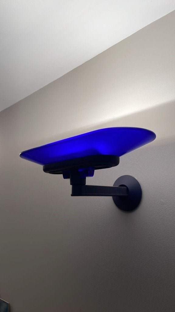 Paire d'appliques murales design Jill Arteluce bleu cobalt, Bleu, Applique murale, Comme neuf, Verre
