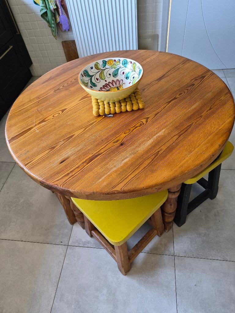 keukentafel, Ophalen, Gebruikt, Hout, Bruin