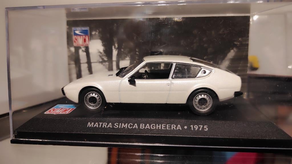 Matra Simca Bagheera wit 1975 1:43 in vitrinedoosje, Ophalen of Verzenden