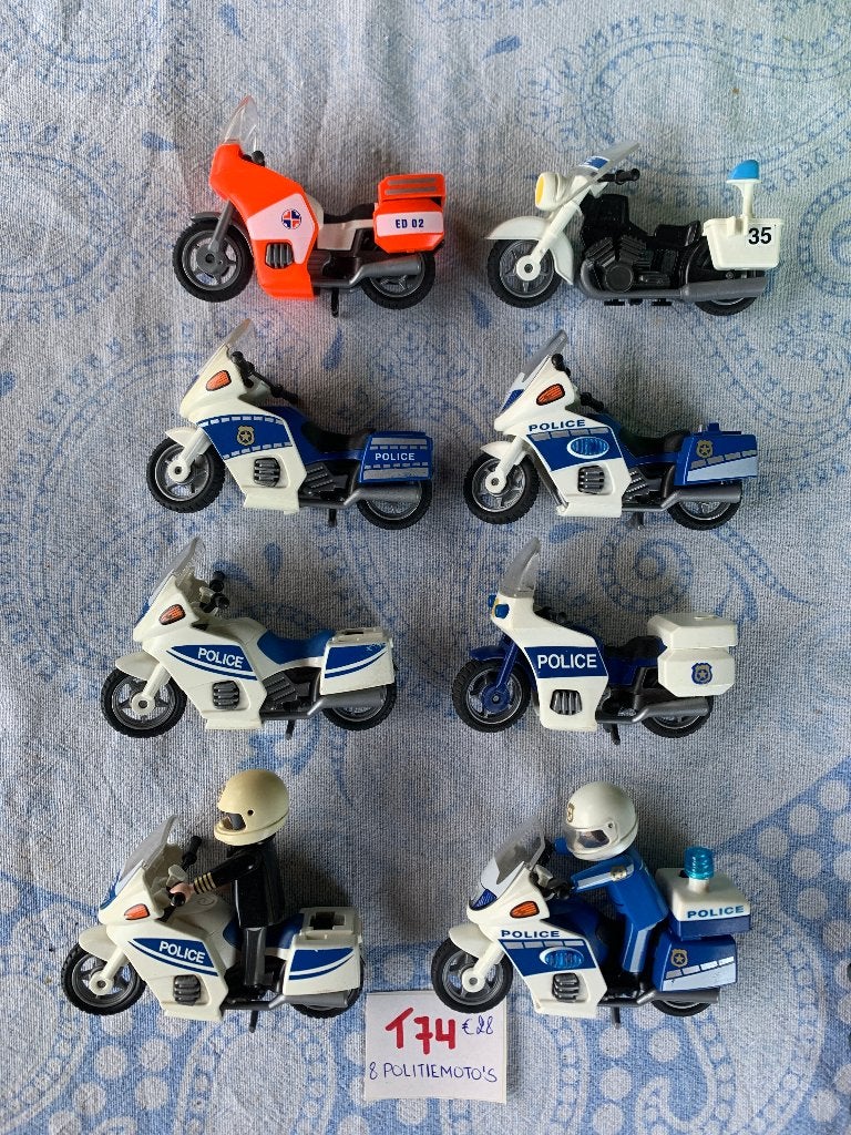 PLAYMOBIL: T74: LOT 8 POLITIEMOTO'S, Ophalen of Verzenden, City action, Losse onderdelen, Voertuig