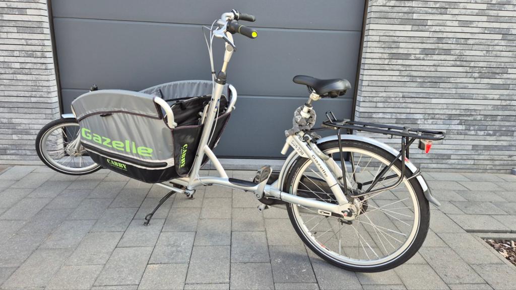 Gazelle bakfiets, Fietsen en Brommers, Ophalen, Gebruikt, 3 kinderen, Huif
