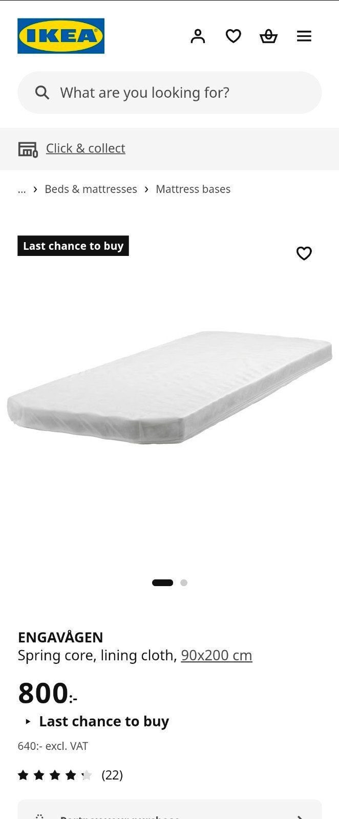 2) Nouveau printemps d'intérieur IKEA ENGAVÅGEN à 25€ l'uni, Enlèvement, Matelas
