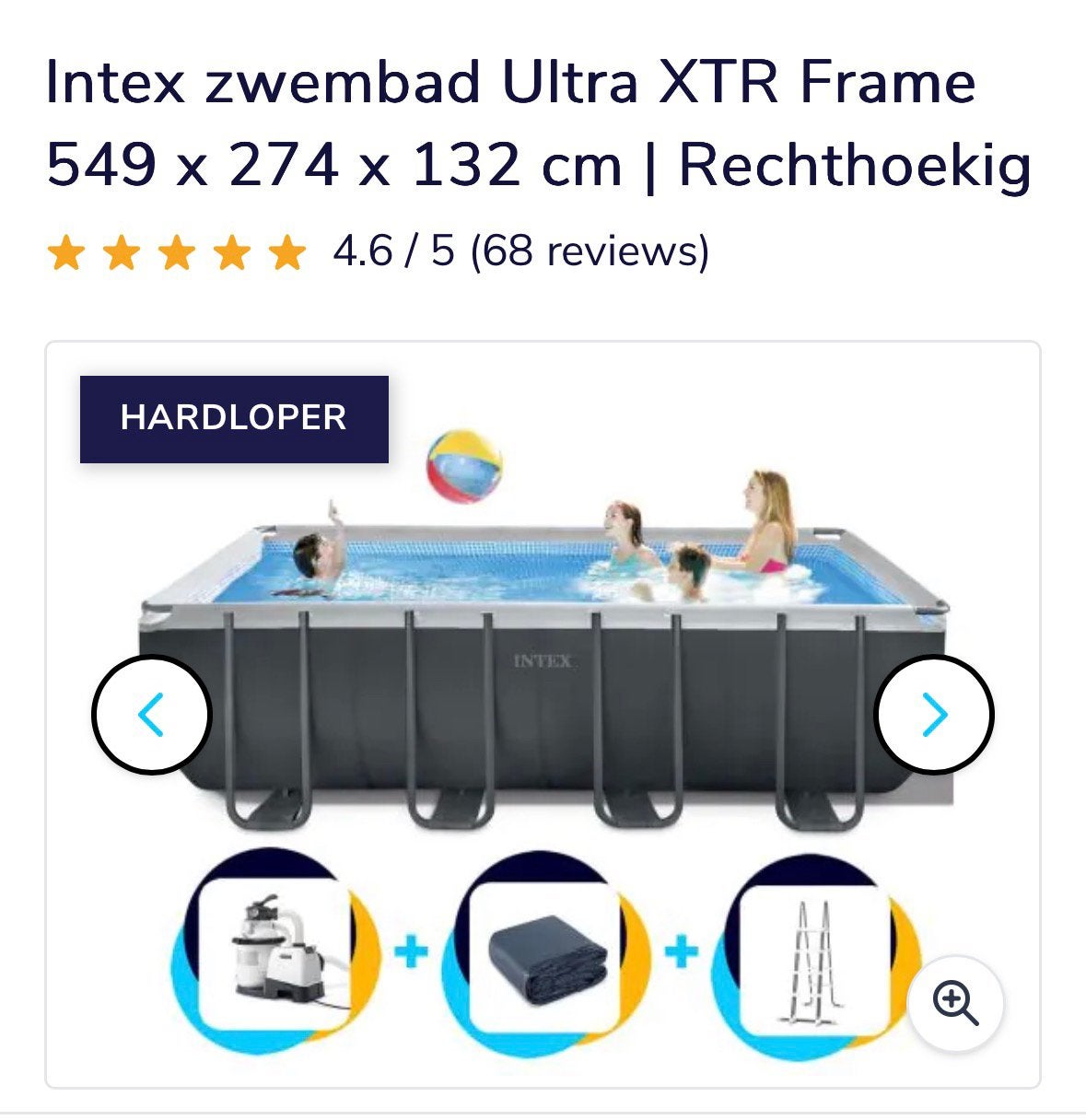 Intex zwembad 5,5 x 2,75x 1,32, Enlèvement ou Envoi, Utilisé