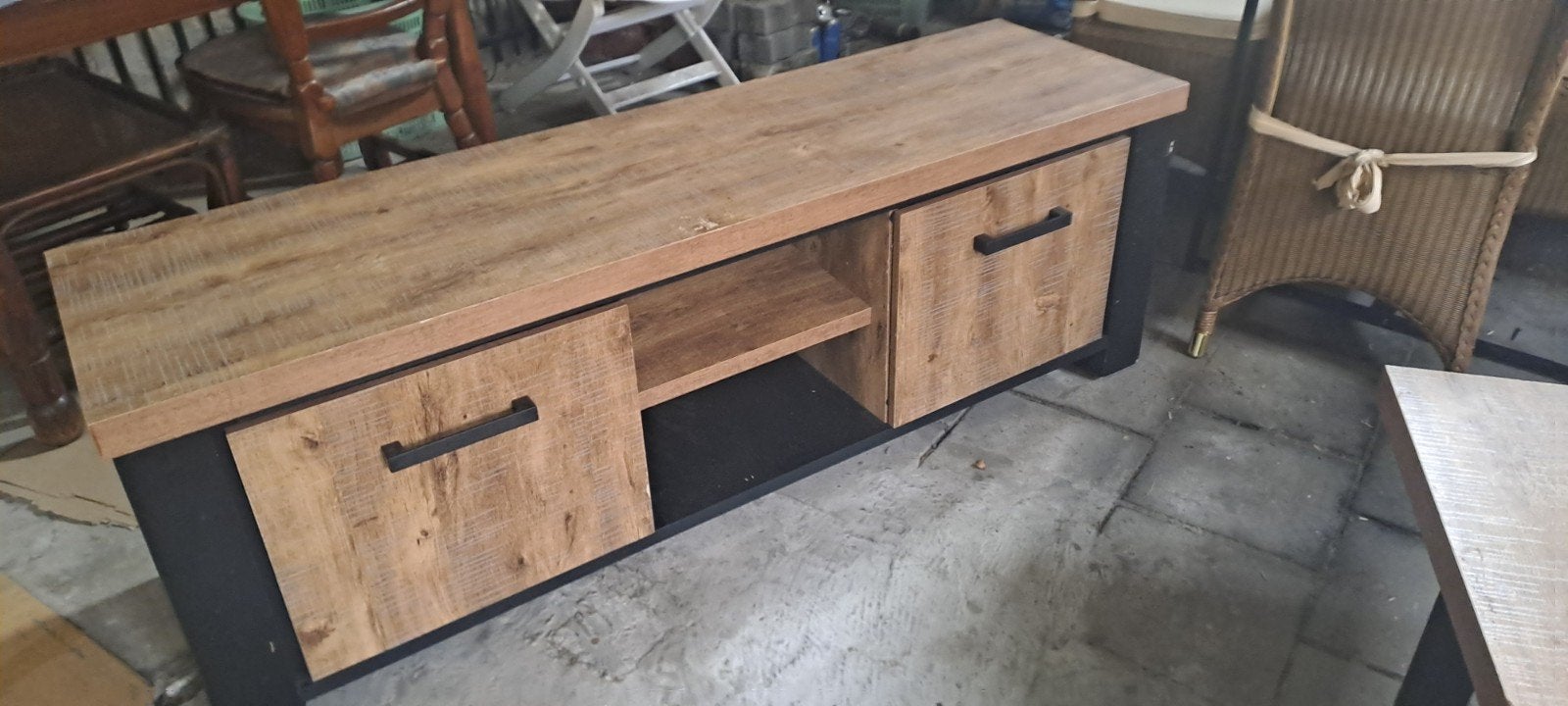 set  meubeltjes +6 stoelen 300 euro, Huis en Inrichting, Tafels | Eettafels, Ophalen, Zo goed als nieuw, Rechthoekig, Teakhout