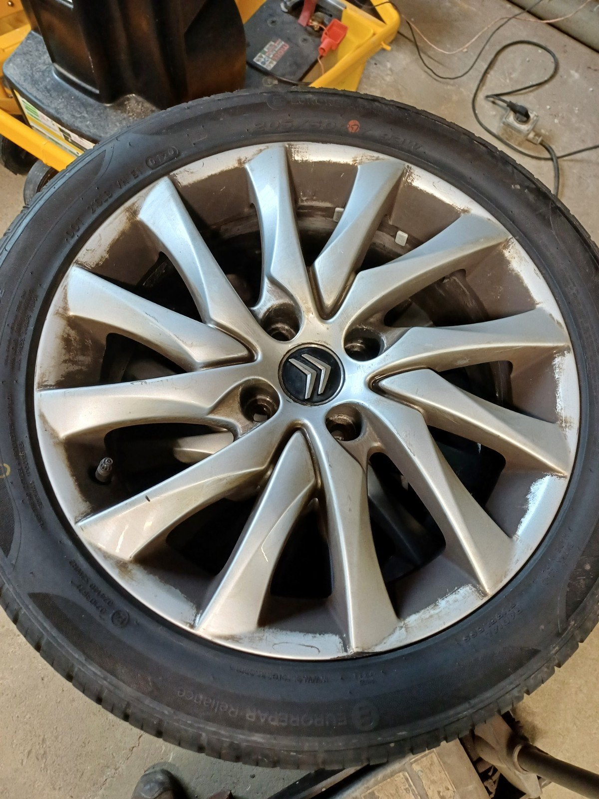 4 jantes aluminium Citroën C4, Autos : Pièces & Accessoires, Pneus et Jantes, Pneus été, 205 mm, 17 pouces