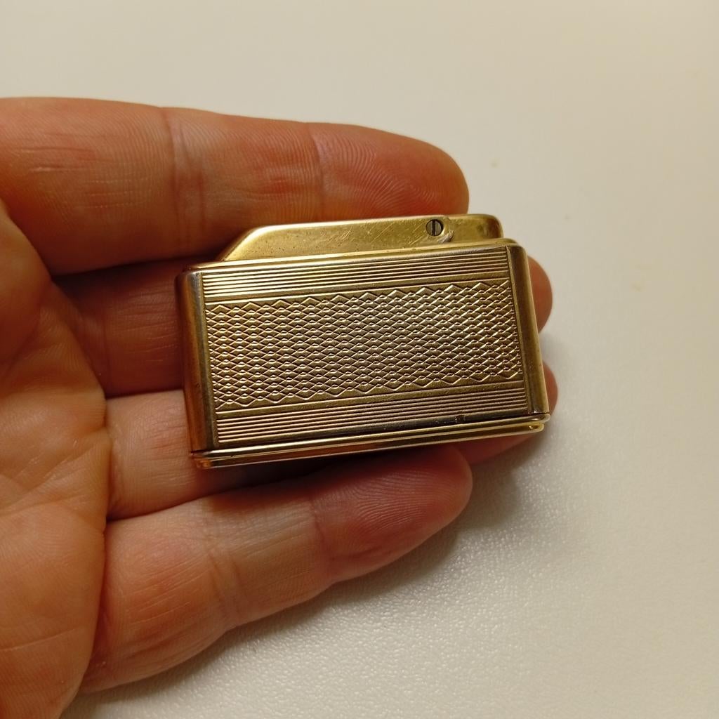 Vintage vergulde Colibri Mono Gas aansteker, Ophalen of Verzenden, Gebruikt, Aansteker