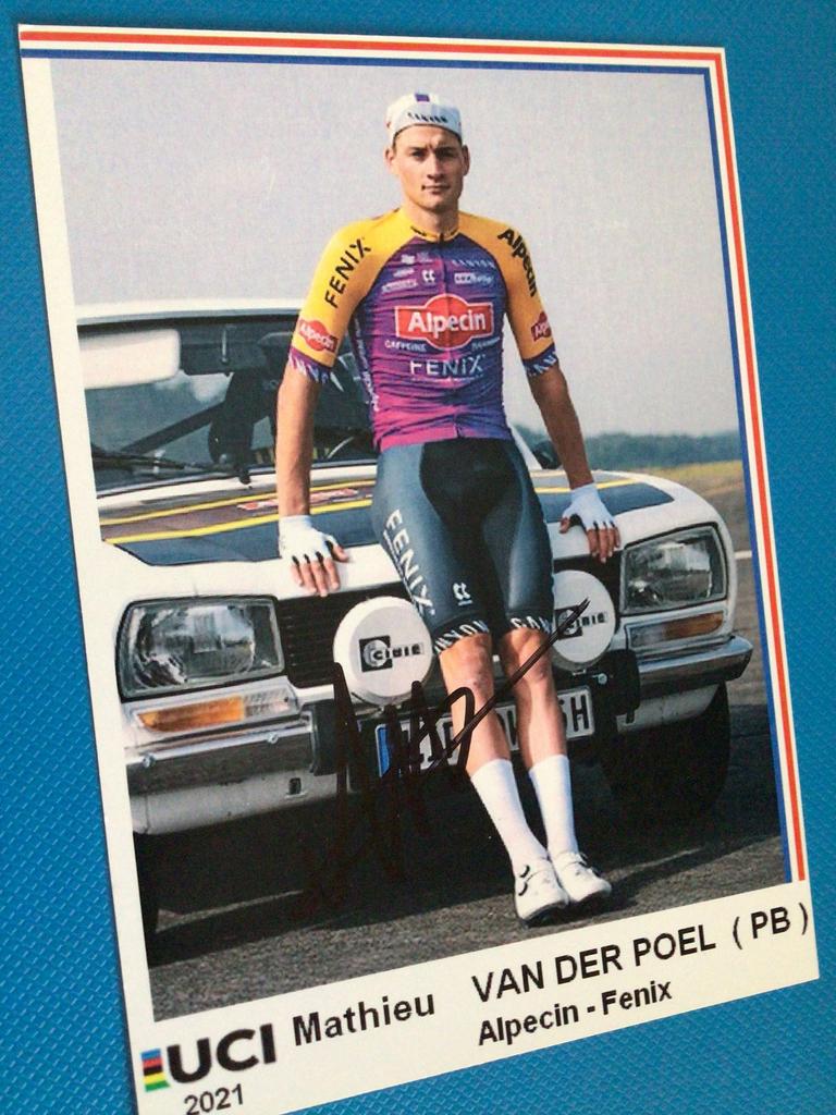 Wielerkaart 2021 team alpecin Mathieu van der poel signe, Envoi, Comme neuf