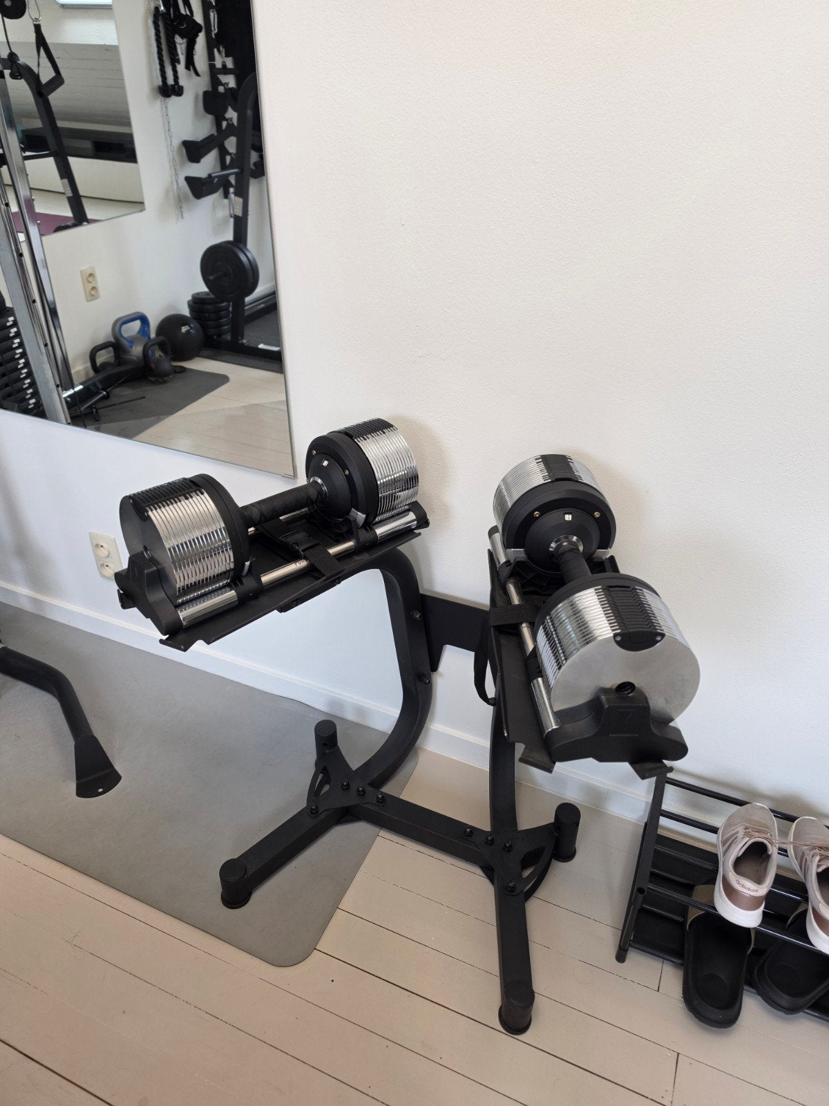 Pumpbell verstelbare halters inc rack, Ophalen, Zo goed als nieuw, Armen, Dumbbell