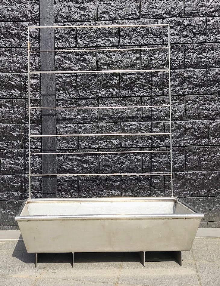Bac à fleurs intérieur extérieur inox avec cadre grimpant, Jardin & Terrasse, Enlèvement, Comme neuf, Métal, Intérieur