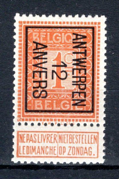 PRE28B MNH* 1912 - ANTWERPEN 12 ANVERS, Ophalen of Verzenden, Postfris, Postfris