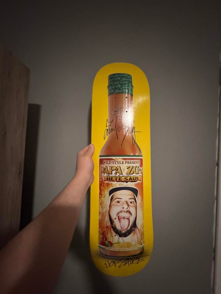 Zwangere guy skateboard deck MET handtekening, Ophalen of Verzenden, Nieuw, Skateboard