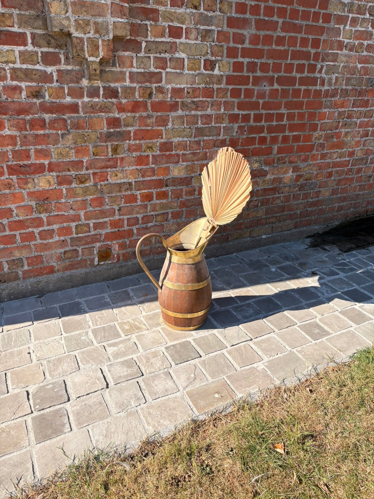 Kan met koper en hout., Ophalen, Zo goed als nieuw