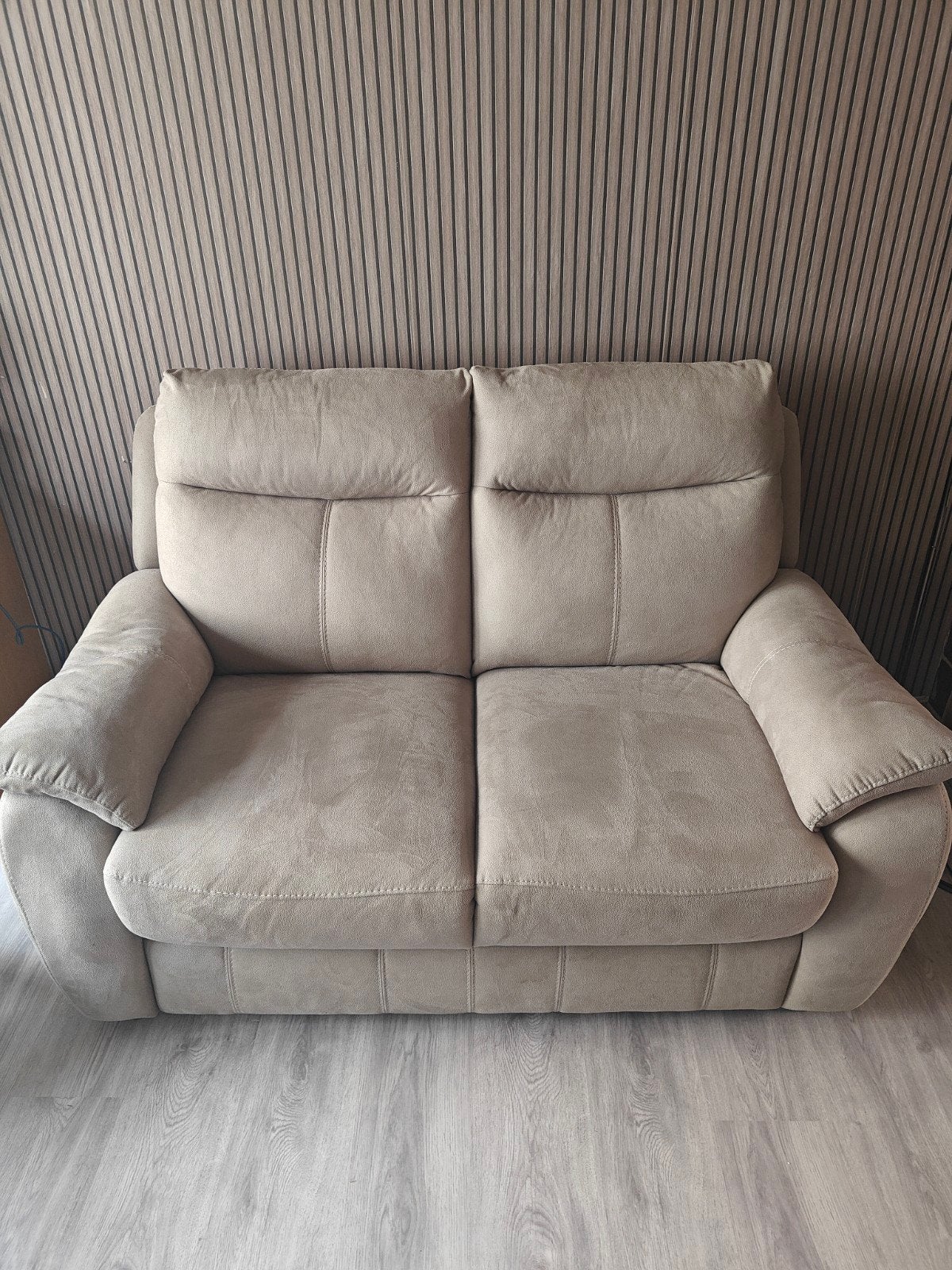 Zetel tweezit lichtgrijs/beige, Ophalen