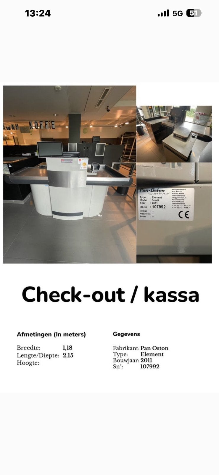 Kassasysteem met weegschaal scanner, Ophalen