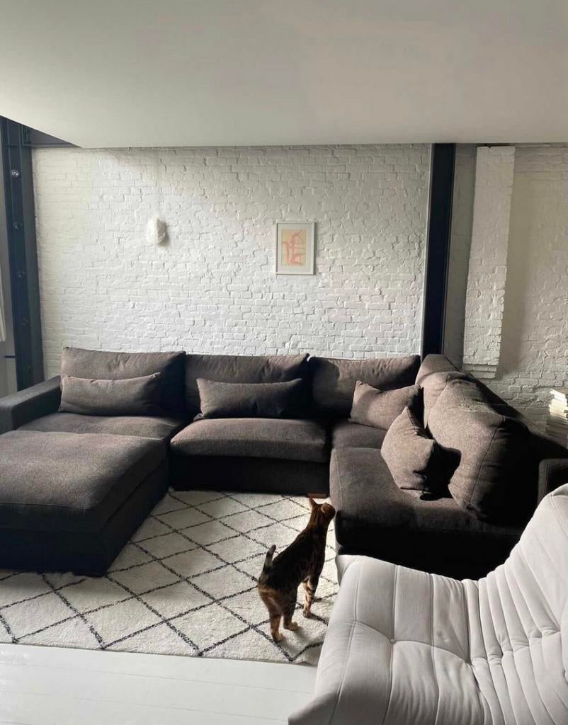 Grote modulaire hoekzetel antraciet (losse delen), Huis en Inrichting, Zetels | Complete zithoeken, Ophalen, Gebruikt, Stof, Modern