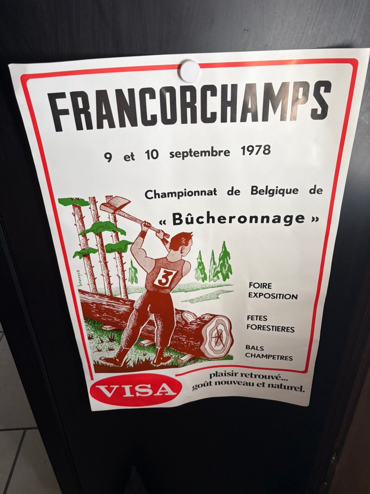 Oude affiche visa francorchamps 1978, Verzamelen, Ophalen, Gebruikt, Overige typen