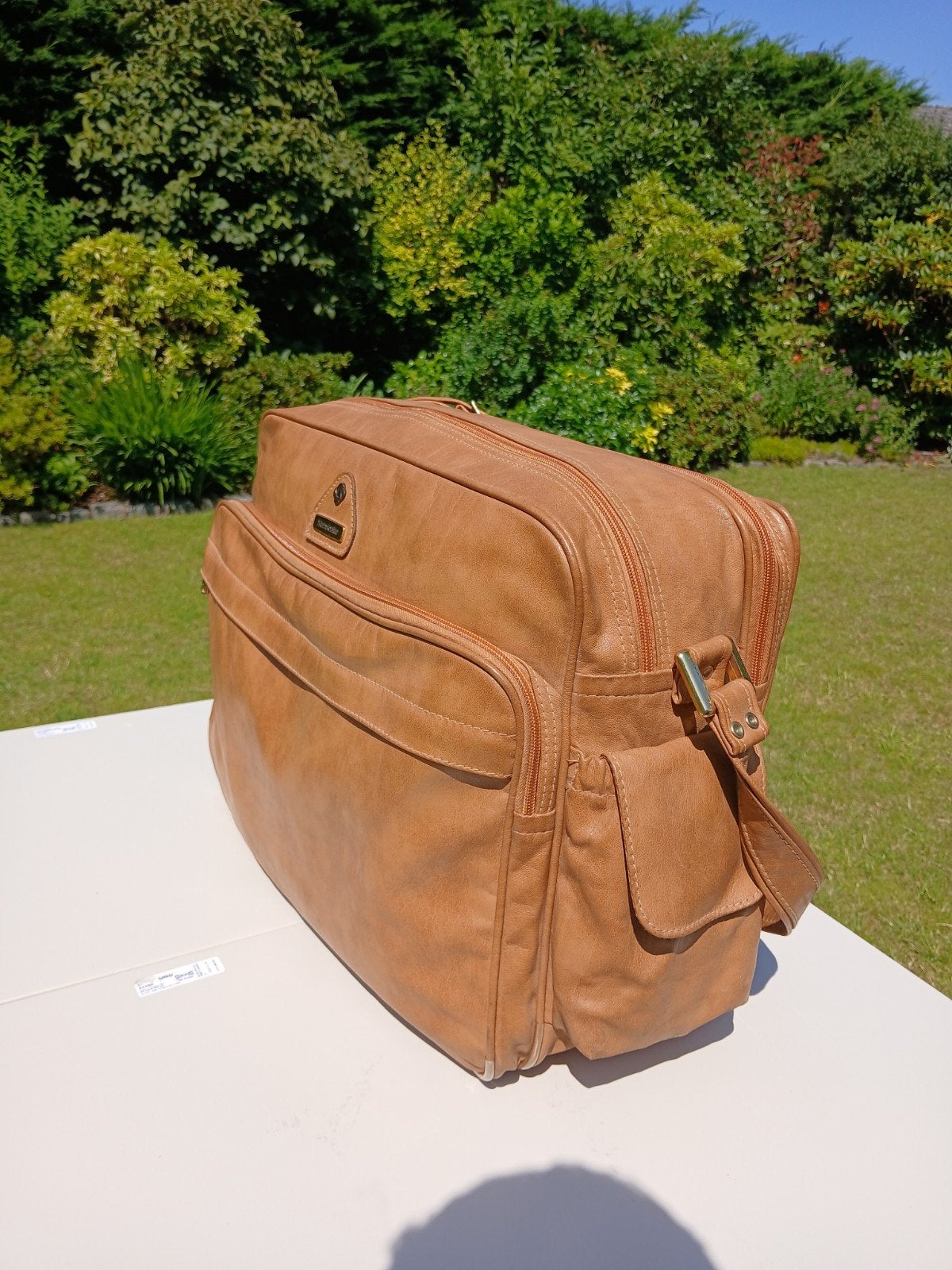 Petit bagage Samsonite tout cuir vintages, 30 cm ou plus, 35 à 55 cm, Poignée extensible, Comme neuf