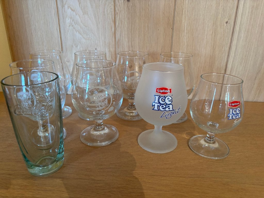 8 verres Ice tea, Enlèvement, Comme neuf, Verre à soda