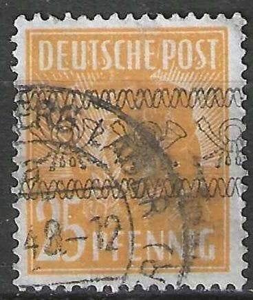 Duitsland A.A.S. 1947 - Yvert 41 - Deutsche Post - 25 p (ST), Verzenden, Gestempeld