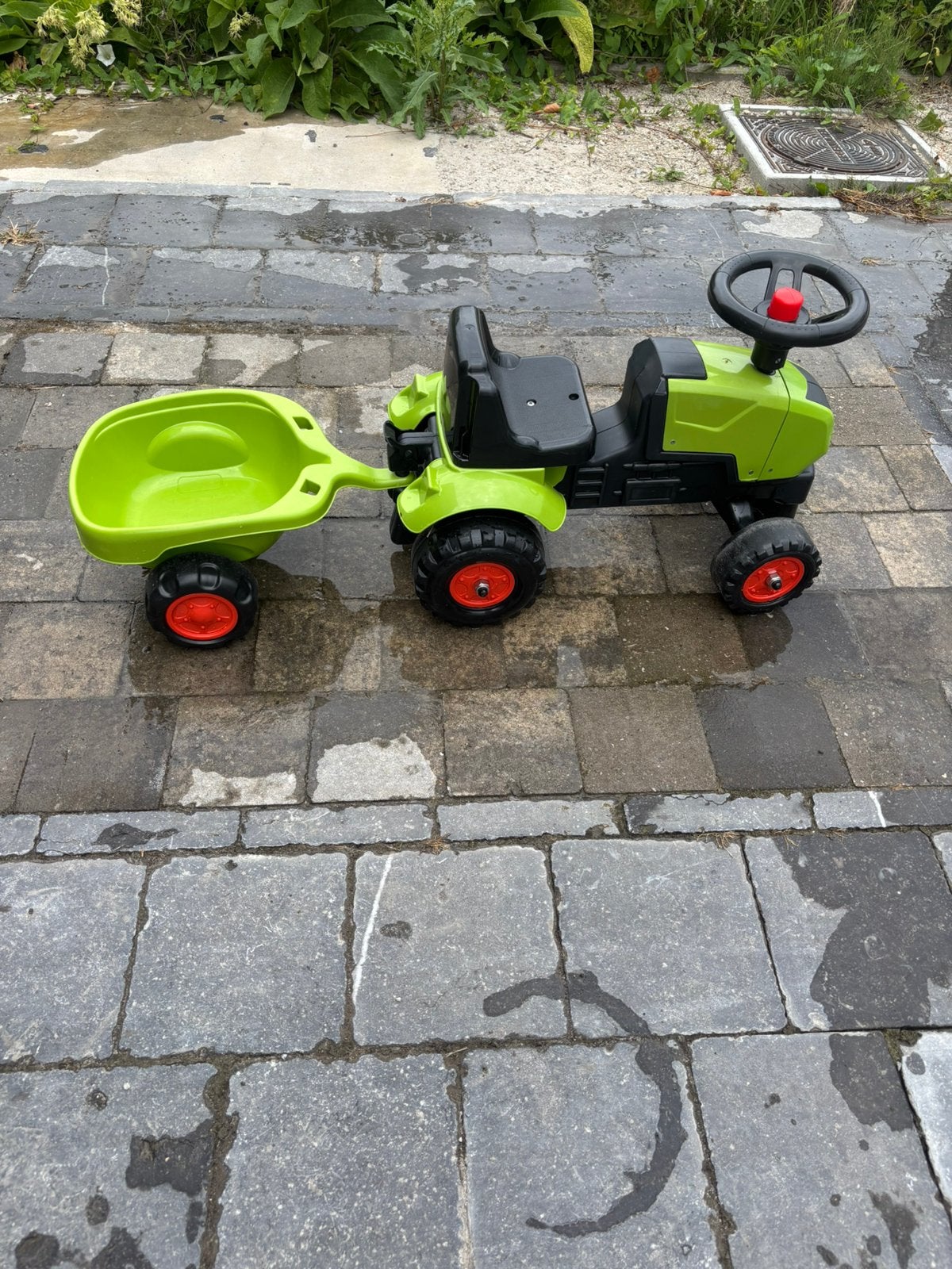 Kindertractor met aanhangwagen, Kinderen en Baby's, Speelgoed | Buiten | Skelters, Ophalen, Zo goed als nieuw, Met kar of aanhanger