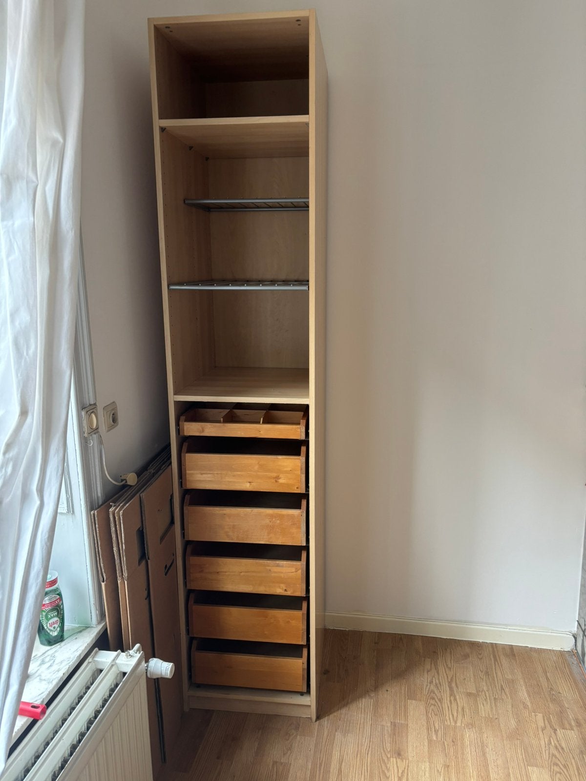 [GRATIS AFHALEN] Houten kleerkast met lades, Huis en Inrichting, Ophalen, Met lade(s)