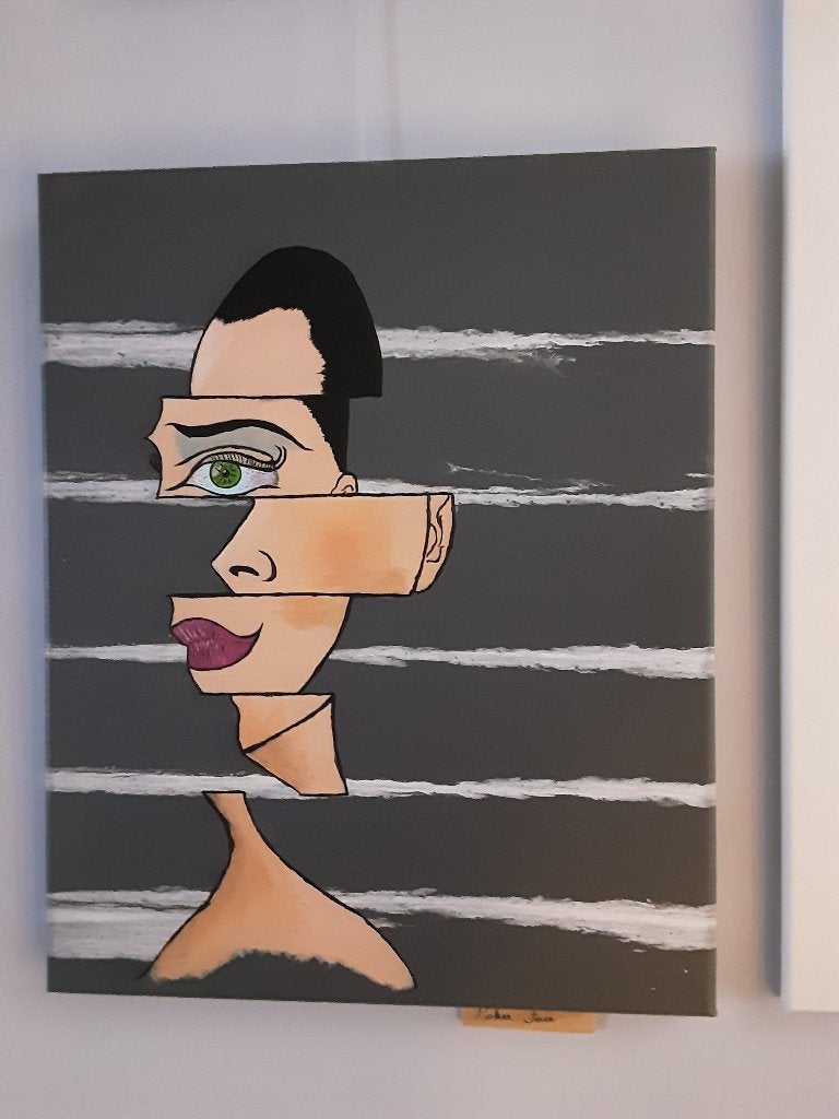 Titre de la peinture abstraite » Poker Face «. (40x50 cm), Enlèvement ou Envoi