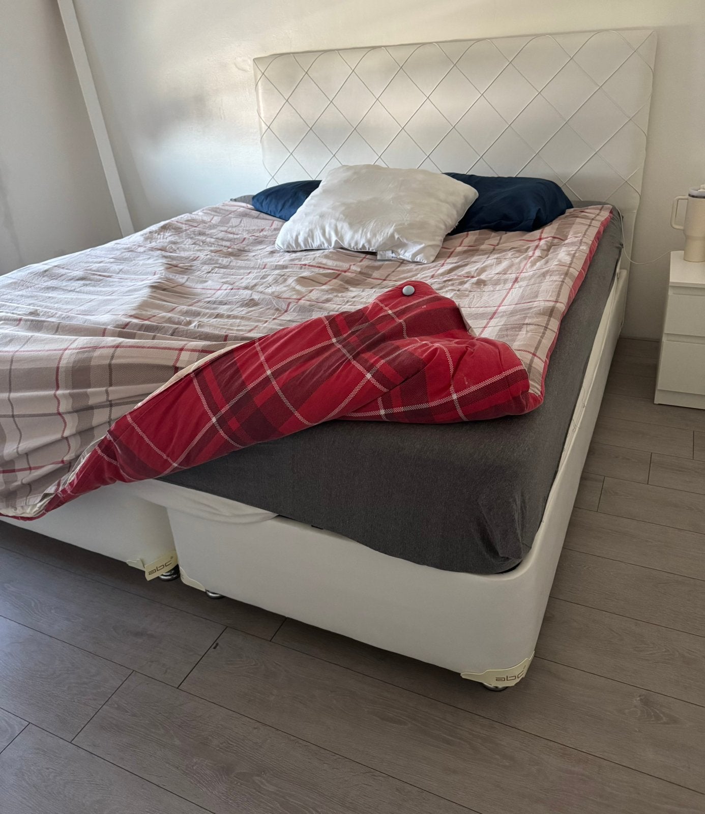 Boxspring 180x200, Huis en Inrichting, Ophalen, Gebruikt, Wit, Tweepersoons