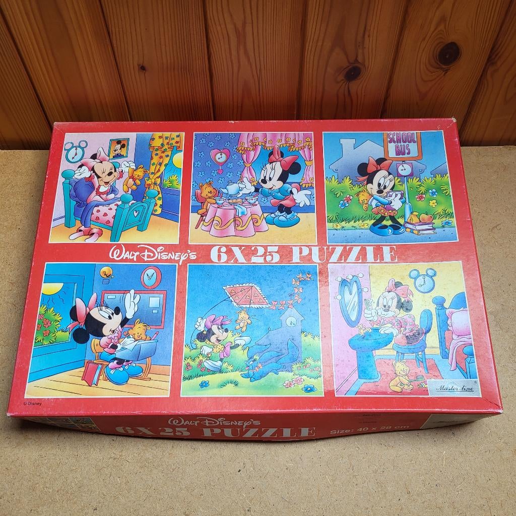 Puzzel Walt Disney - 6 x 25, Ophalen of Verzenden, 10 tot 50 stukjes
