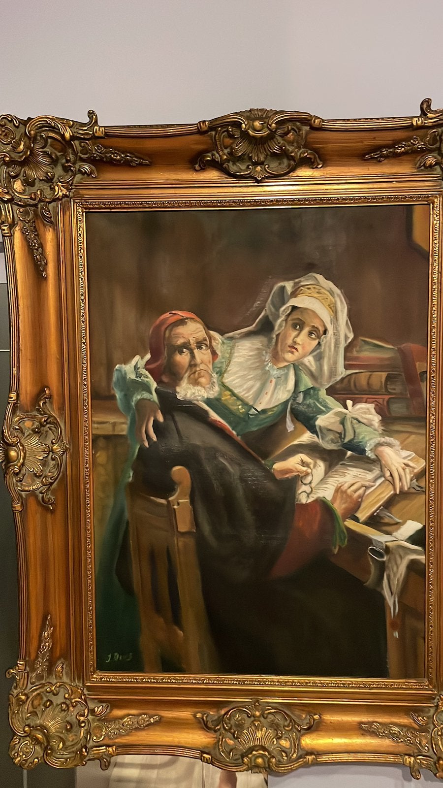 Schilderij Verboden lectuur, Portrait ou Personnes, Peinture à l'huile, Enlèvement, Peint à la main