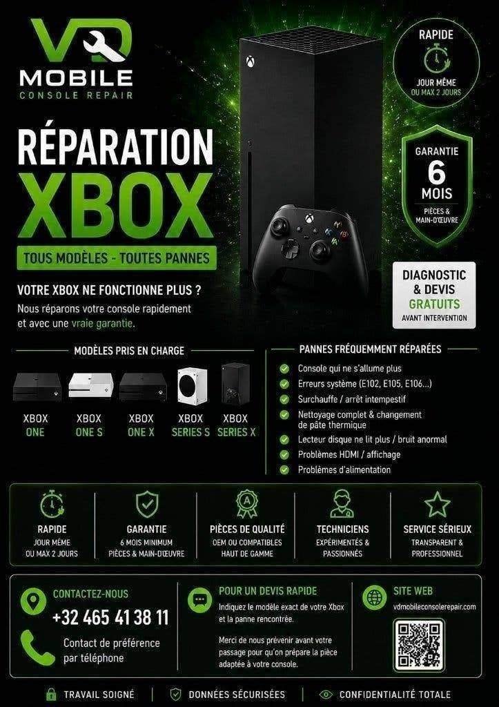 Réparation Xbox Series X / Series S, Consoles de jeu & Jeux vidéo, Enlèvement ou Envoi