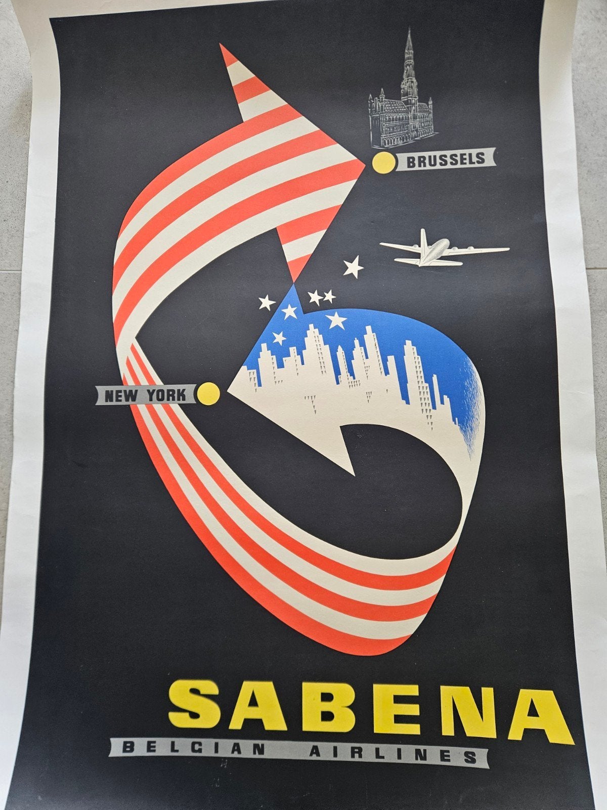 Oude Sabena affiche Brussel New York, Envoi