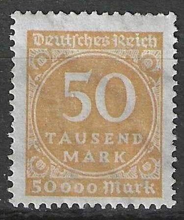 Allemagne 1923 - Yvert 292 - Reich allemand - 50 000 m (ZG), Envoi, Non oblitéré