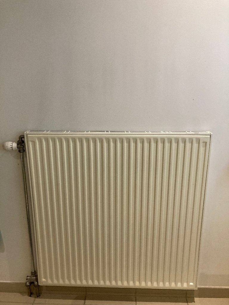 Radiator lxbxd 900x900x50 met thermostaat, Doe-het-zelf en Bouw, Verwarming en Radiatoren, Ophalen, Gebruikt, Radiator, 60 tot 150 cm