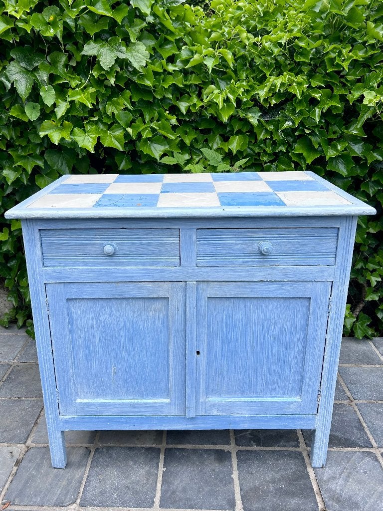 Petit buffet / meuble d'appoint avec dessus carrelé, Enlèvement, Utilisé