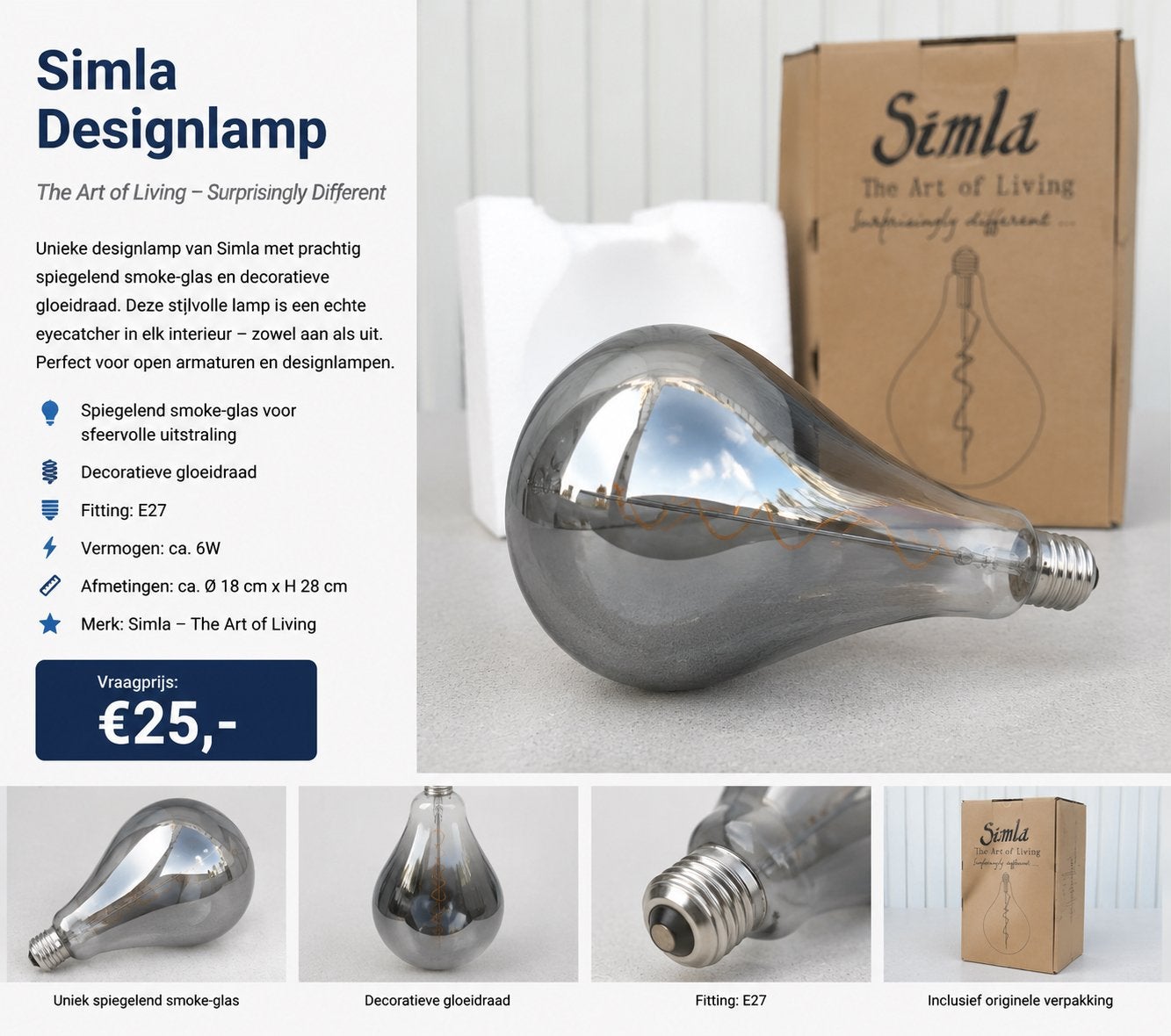 Simla Designlamp – Uniek, Enlèvement, Comme neuf