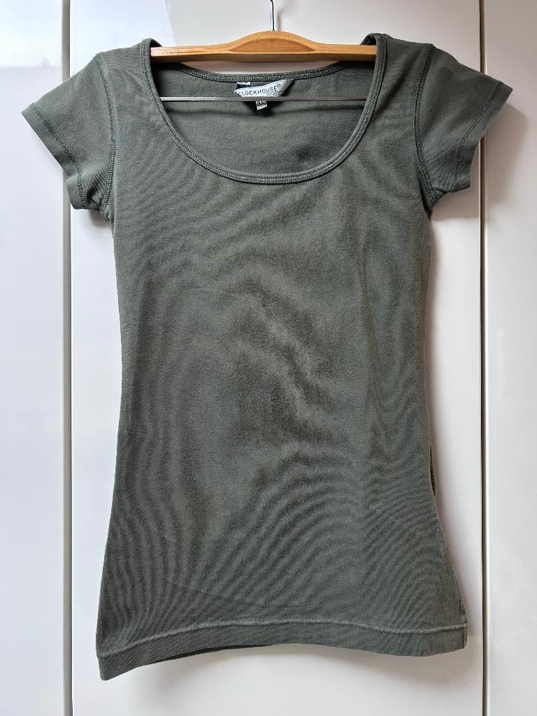 Tee-shirt kaki Clockhouse - Taille XS *, Manches courtes, Enlèvement ou Envoi, Comme neuf, Vert