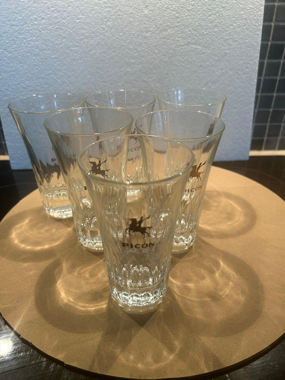 Lot de 6 verres à Picon, Enlèvement ou Envoi, Utilisé, Verre ou Verres