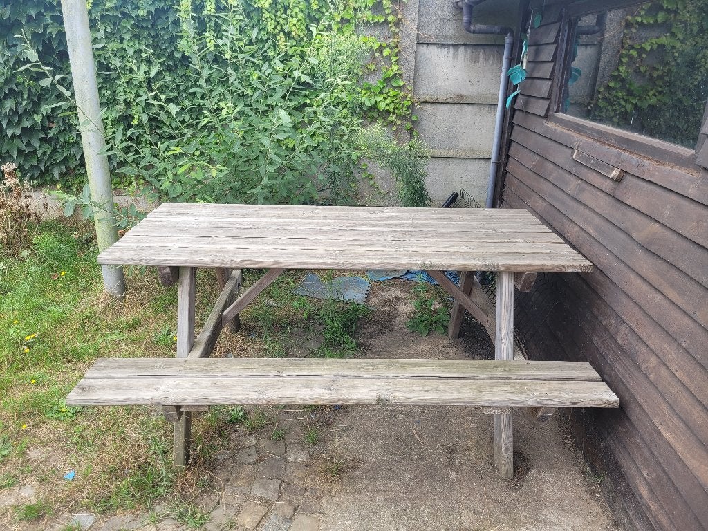 Picknicktafel, Jardin & Terrasse, Tables de pique-nique, Enlèvement, Utilisé, Rectangulaire, Bois