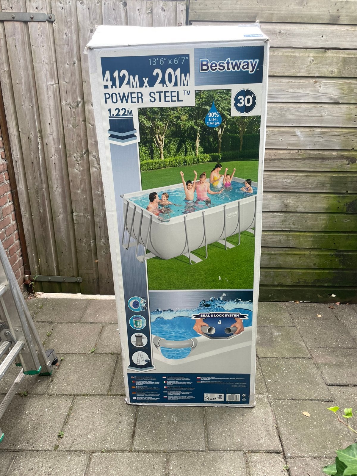 Bestway Power Steel Opzetzwembad 4.12m x 2.01m x 1.22m, Tuin en Terras, Ophalen, Zo goed als nieuw, Opzetzwembad