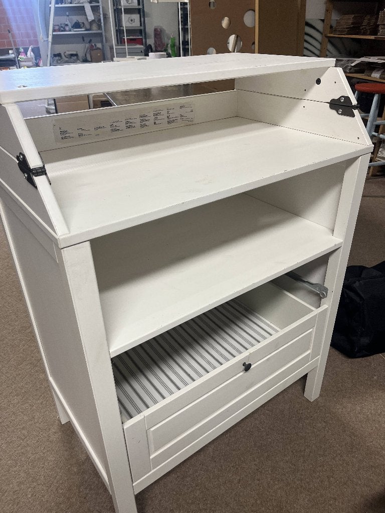 Witte ververstafel kinderkamer, Kinderen en Baby's, Kinderkamer | Commodes en Kasten, Gebruikt, Commode, 105 cm of meer, 75 tot 100 cm