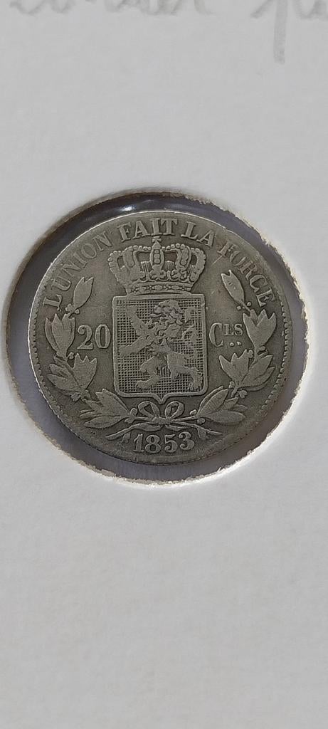 Zilver 20 cent 1853, Zilver, Ophalen of Verzenden, Losse munt, Zilver