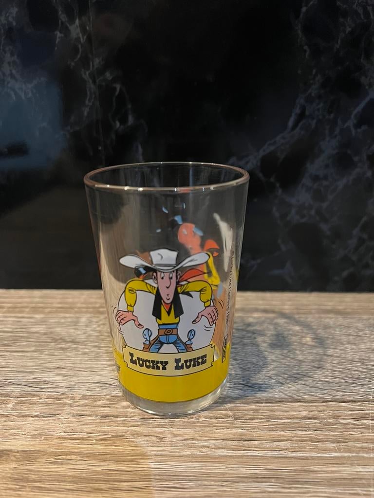 Glas Lucky Luke 1996 Amora, Ophalen, Zo goed als nieuw, Waterglas