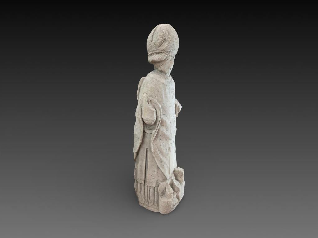 XV-XVIe siècle, statue Saint Nicolas pierre calcaire, Enlèvement ou Envoi