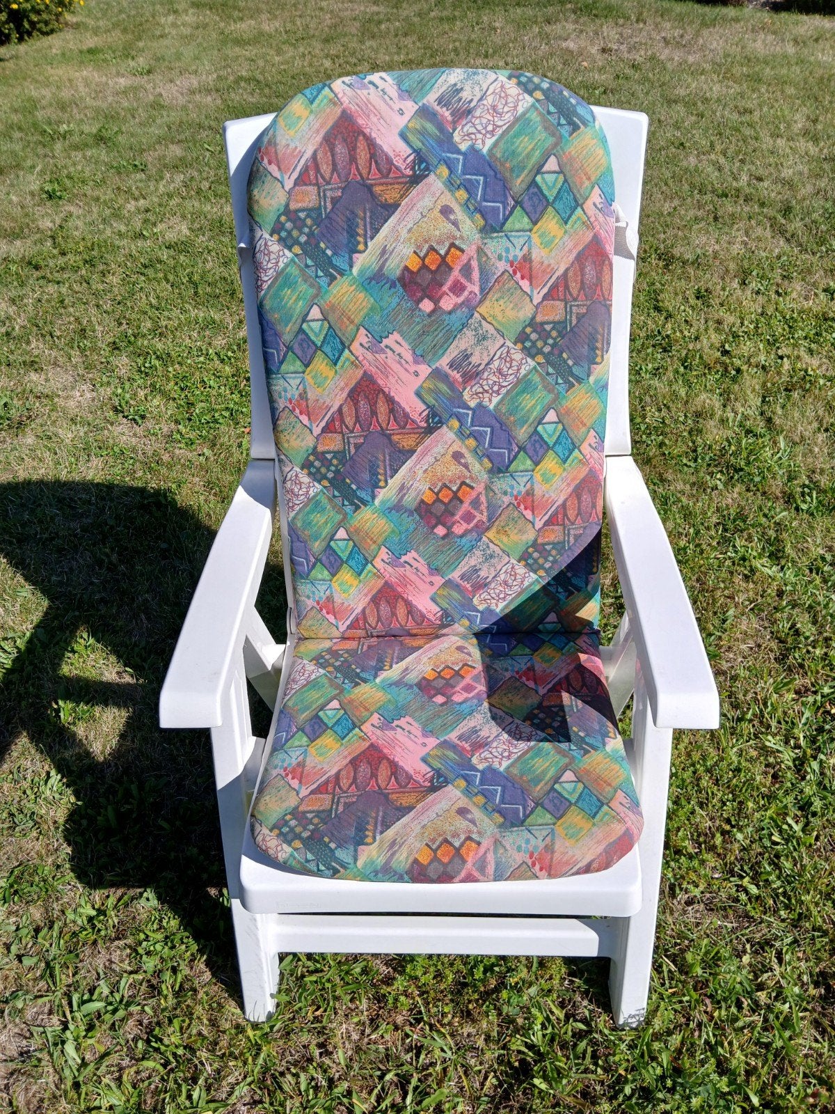 Chaise de jardin réglable et pliable avec coussin, Enlèvement, Utilisé, Plastique, Pliant