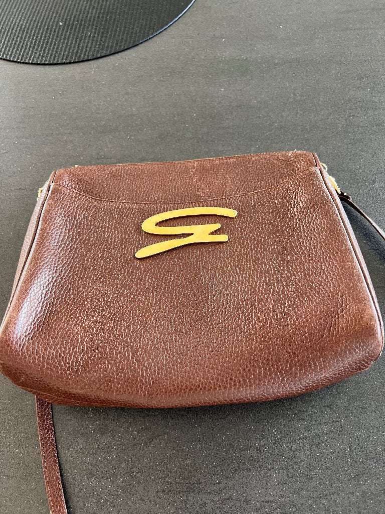 Vintage Genny lederen schoudertas - Made in Italy, Overige merken, Bruin, Verzenden, Zo goed als nieuw