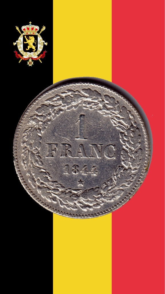VARIANT: 1 frank 1844 (brede kartelrand) - Leopold I, Postzegels en Munten, Zilver, Ophalen of Verzenden, Losse munt, Zilver