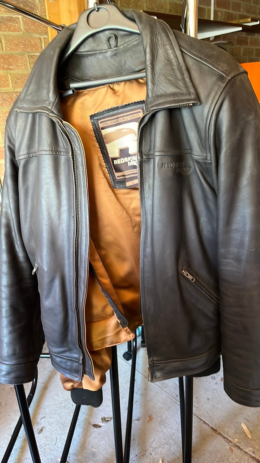 Veste moto cuir brun Redskins taille L, Motos, Enlèvement ou Envoi, Neuf, sans ticket, Hommes, Manteau | cuir